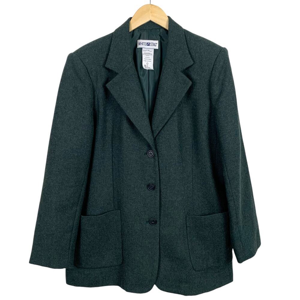 White Stag Women's Sz 16 NEW Wool Blend Blazer Fully Lined 3 Buttons